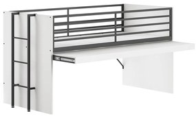 Białe podwyższone łóżko dziecięce ze stelażem 90x200 cm Sam – Vipack