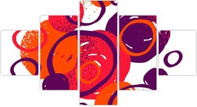 Obraz - Motyw z kółkami w ciepłych kolorach (125x70 cm)