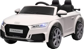 HOMCOM Elektryczny samochód dla dzieci, Audi TT RS Roadster, 3 km/h, pilot zdalnego sterowania, LED, USB, Biały