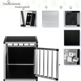 Skrzynia transportowa aluminiowa dla psów, 54 × 69 × 60 cm,