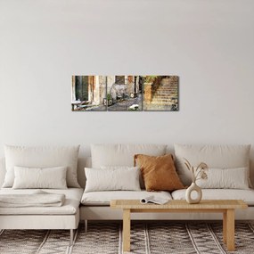 Obraz - Stare ulice Rzymu (z zegarem) (90x30 cm)