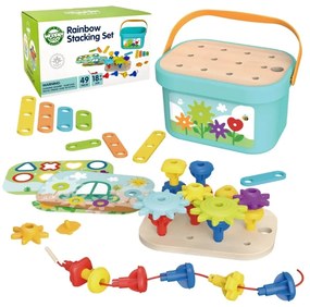 Woopie green konstrukcyjny box motoryczny montessori 12w1 fsc