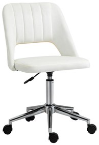 Vinsetto Krzesło Biurowe Obrotowe Kształt Muszli Pielgrzyma Regulowane Aksamitnopodobny Poliester Beżowe | Aosom PL