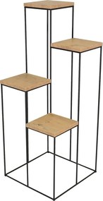 4-poziomowy kwietnik w stylu loft czarny + dąb lancelot T0-B13