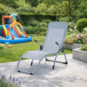 Leżak ogrodowy siateczkowy Barbados YS30, jasnoszary Texteline