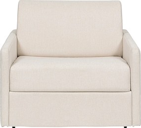 Fotel rozkładany typu express z beżową tapicerką - Materac 14 cm - CALIFE