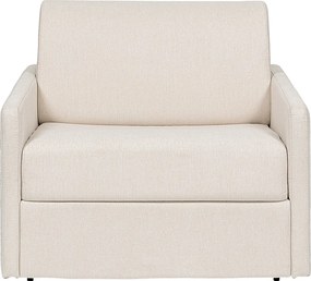 Fotel rozkładany typu express z beżową tapicerką - Materac 14 cm - CALIFE