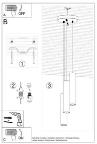 Czarna lampa wisząca ø 6 cm Castro – Nice Lamps