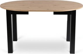 Stół Okrągły Rozkładany HARRY 102-142 cm Dąb Artisan/Czarny Nowoczesny