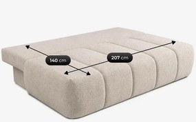 Sofa z Funkcją Spania SARIA Kremowa Szenil Nowoczesna