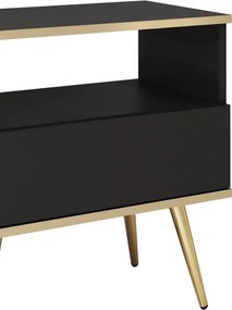 ORIANA Szafka nocna S 54 czarna | nogi złote