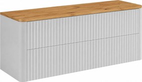 Szafka łazienkowa 120, Biały, blat dąb craft, 120,8 x 44,2 x 50 cm