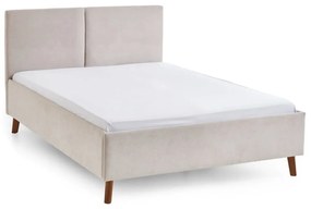 Beżowe tapicerowane łóżko dwuosobowe ze stelażem 140x200 cm Piano – Meise Möbel