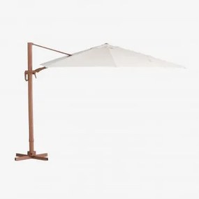 Parasol 290 Cm Z Tkaniny I Aluminium Cannes Beżowy Nude - Brązowy Drewno Kasztanowe - Sklum