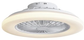 Wentylator sufitowy z lampą biały 48,5 cm z LED z możliwością ściemniania w Kelwinach z pilotem - Clemo Nowoczesny Oswietlenie wewnetrzne