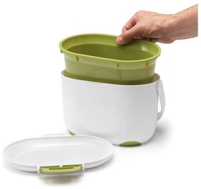 Biało-zielony pojemnik na odpadki organiczne Addis Caddy, 2,5 l