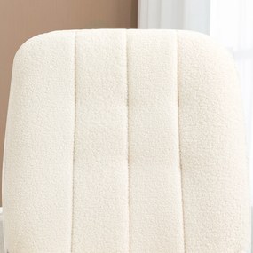 HOMCOM Fotel Bujany z Sherpa-Vlies Naturalny i Kremowy Wygodny Fotel do Relaksu 63x95x97cm | Aosom PL