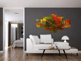 Obraz abstrakcji geometrycznej (125x70 cm)