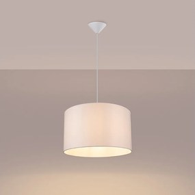 Lampy wiszące minimalistyczny Gloxo, tkanina/PCV - 1 źródło światła 3000K - L.40 x H.88 cm - biały