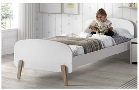 Białe łóżko dziecięce Vipack Kiddy, 90 x 200 cm