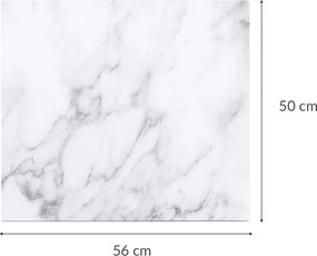 Szklana płyta ochronna MARBLE WHITE na kuchenkę – duża, ZELLER