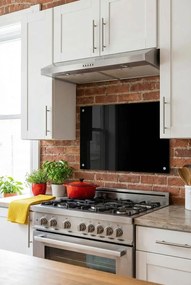 Czarny szklany panel ścienny do kuchni B5-L12