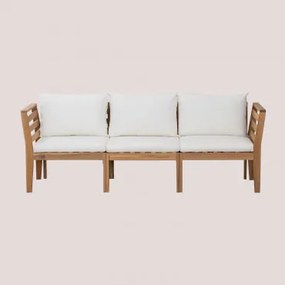 Filips 3-częściowa Modułowa Sofa Ogrodowa Z Podłokietnikami Z Drewna Akacjowego Gardenia Biel - Sklum