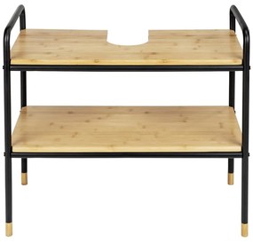 Czarno-naturalna bambusowa szafka pod umywalkę 70x60 cm Loft – Wenko