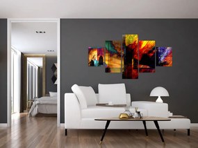 Obraz - Kolorowa abstrakcja miasta (125x70 cm)