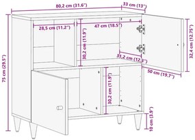 Czarna designerska szafka na nóżkach z drewna mango - Rebex 14X