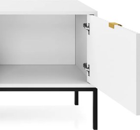 NAYA Szafka RTV 154 biała | czarny stelaż