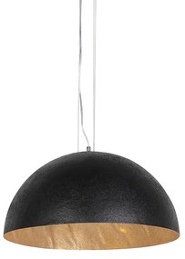 Industrialna lampa wisząca czarna ze złotem 50 cm - Magna Nowoczesny Oswietlenie wewnetrzne