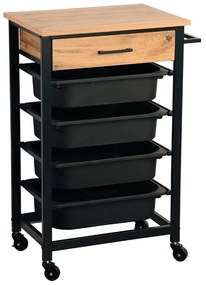 Kesper 25532 Wózek kuchenny z blatem roboczym, 85 x 47 x 37 cm