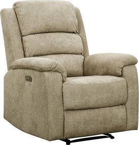 Fotel z elektryczną funkcją relax z tkaniny taupe NEVERS