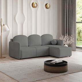 Masseno Narożnik SUVINO z funkcją spania i pojemnikiem na pościel Narozniki L, Rozkładana sofa - Szary, NEVE 90
