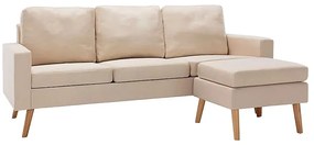 3-osobowa kremowa sofa z podnóżkiem - Muria 4Q