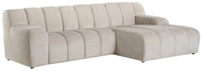 Kanapa narożna prawostronna z beżowej tkaniny szenilowej BELADON