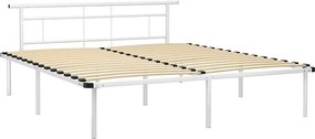 Białe metalowe łóżko małżeńskie 180x200 cm G6-M01