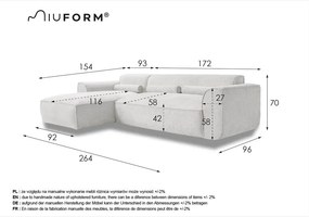 Beżowy narożnik (lewostronny) Flex Felix – Miuform