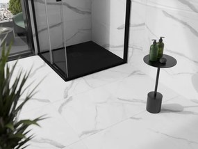 Mexen Stone+ brodzik kompozytowy kwadratowy 80 x 80 cm, czarny, maskownica czarna - 44708080-B