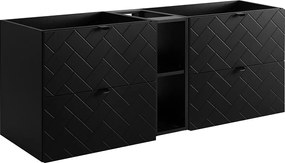 Meble łazienkowe, Czarny Mat, 140 x 57 x 46 cm, uchwyty czarne
