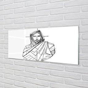 Szkło do Kuchni na Ścianę Szkic: Oblicze Jezusa