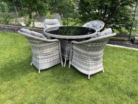 Zestaw mebli stołowych MODERNO jasno szary technorattan