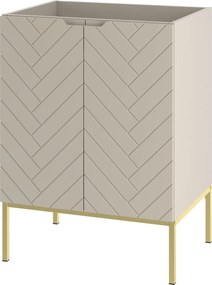 Szafka pod umywalkę wpuszczaną Aspen 09, cashmere/złoty, 60 cm