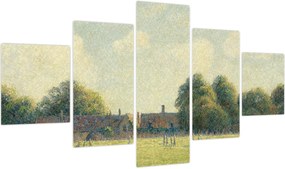 Obraz - Camille Pissarro, Hampton Court Green, reprodukcje (125x70 cm)