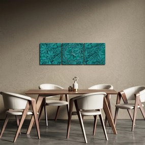 Obraz liści (z zegarem) (90x30 cm)