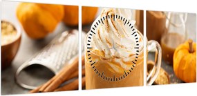 Obraz - Dyniowa latte (z zegarem) (90x30 cm)