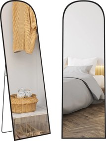 HOMCOM Duże lustro stojące całociałowe nowoczesny design czarna rama 50x1615 cm | Aosom PL