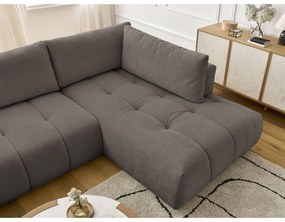 Szarobrązowy rozkładany/ze schowkiem narożnik (prawostronny/w kształcie litery U) Fuji – Bobochic Paris