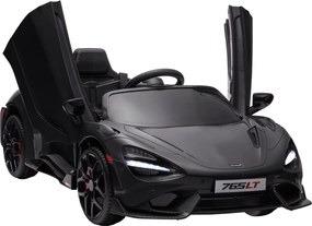 AIYAPLAY Elektryczny samochód dla dzieci z drzwiami typu falcon, sterowanie zdalne, delikatny start i światła LED, Czarny